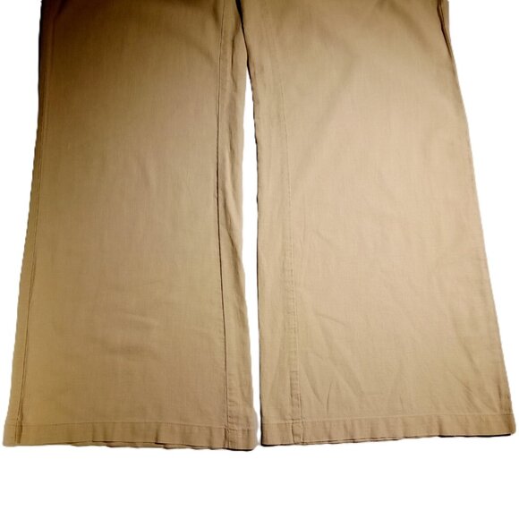 Tan Linen Blend Beach Pants  sz 13  Tracy Evans  Wide Leg  Pockets  Summer  GUC - Picture 5 of 10